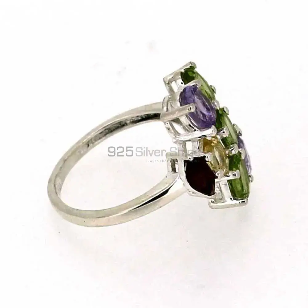 Genuine Multi Stone Semi Precious Gemstone Ring In 925 Silver 925SR014_1