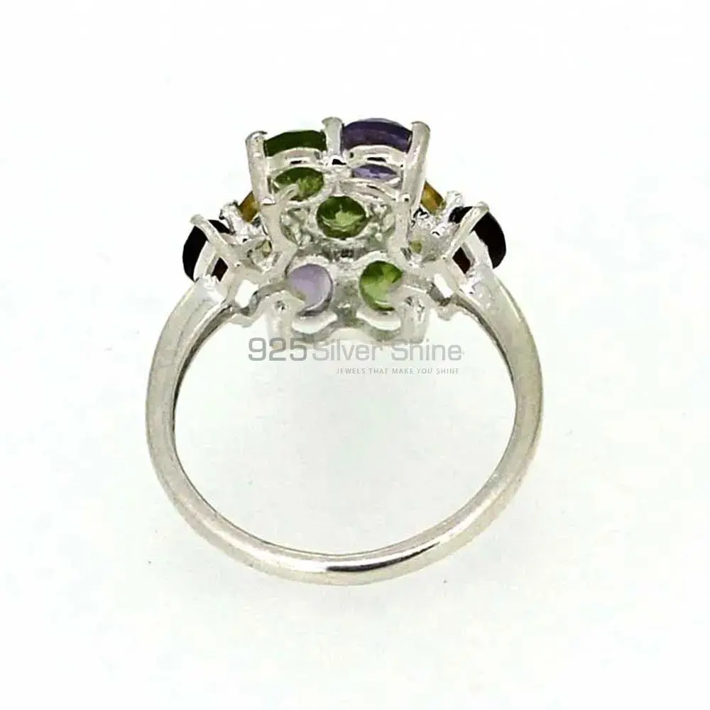 Genuine Multi Stone Semi Precious Gemstone Ring In 925 Silver 925SR014_2