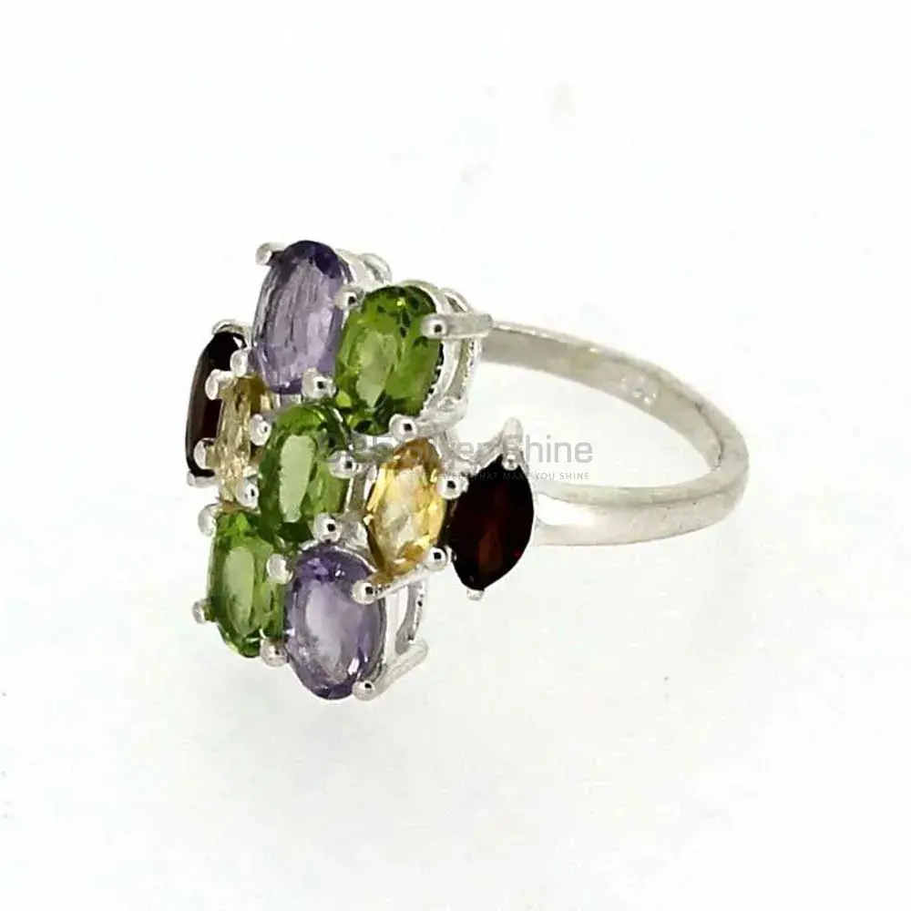 Genuine Multi Stone Semi Precious Gemstone Ring In 925 Silver 925SR014_3