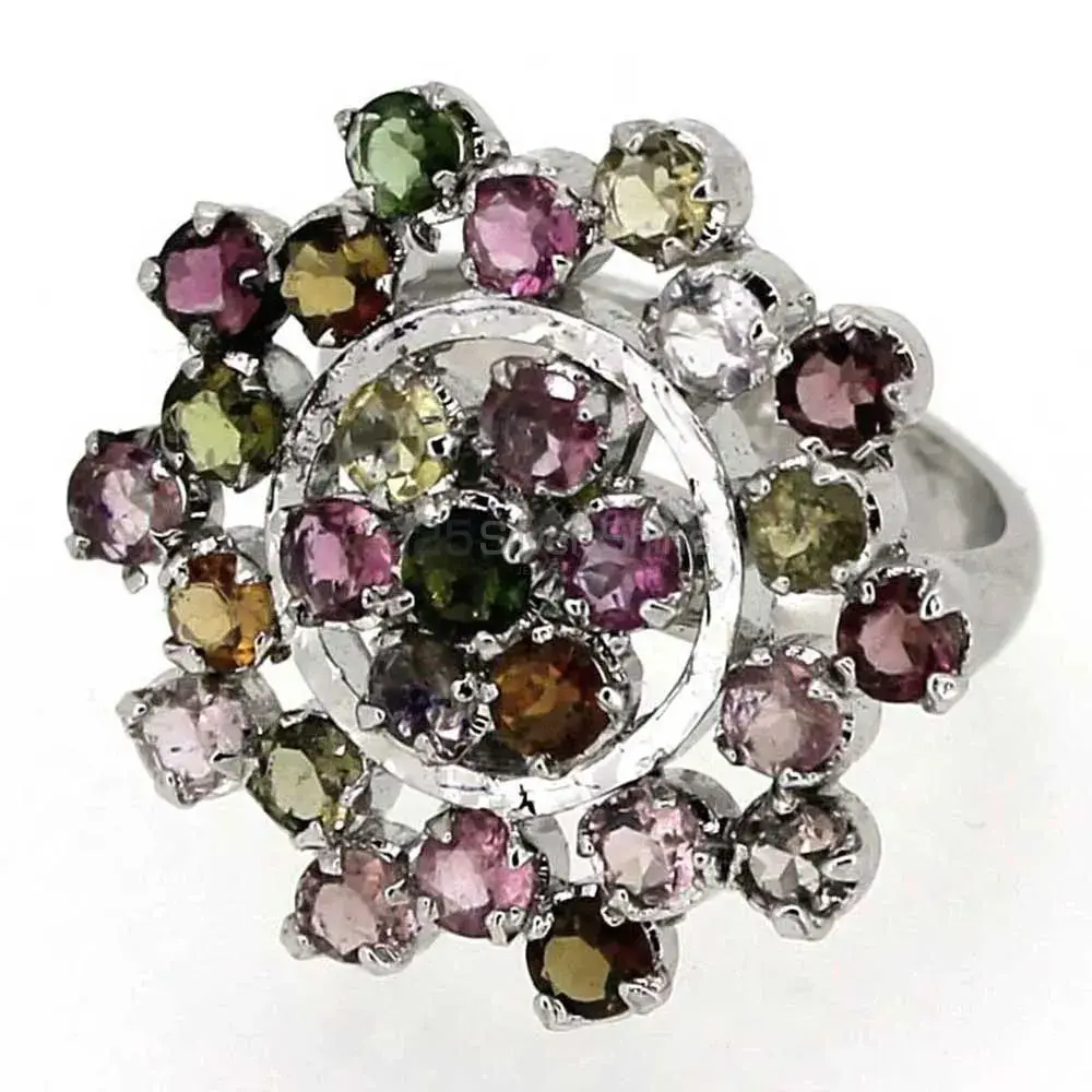 Genuine Multi Tourmaline Loose Gemstone Ring In Sterling Silver 925SR047