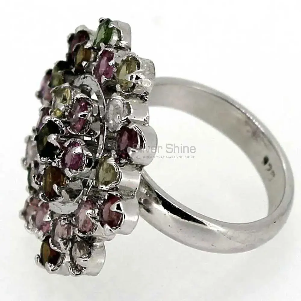 Genuine Multi Tourmaline Gemstone Ring In Sterling Silver 925SR047_1