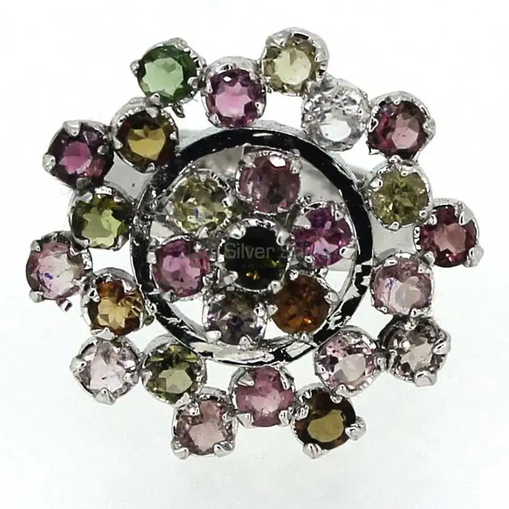 Genuine Multi Tourmaline Loose Gemstone Ring In Sterling Silver 925SR047_2