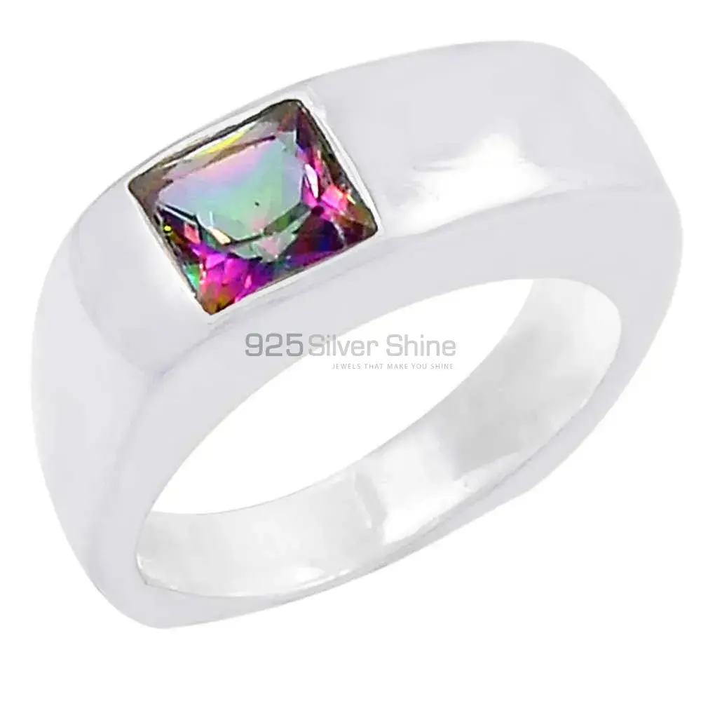 Genuine Mystic Topaz Gemstone Ring In Solid Silver 925SR098-2