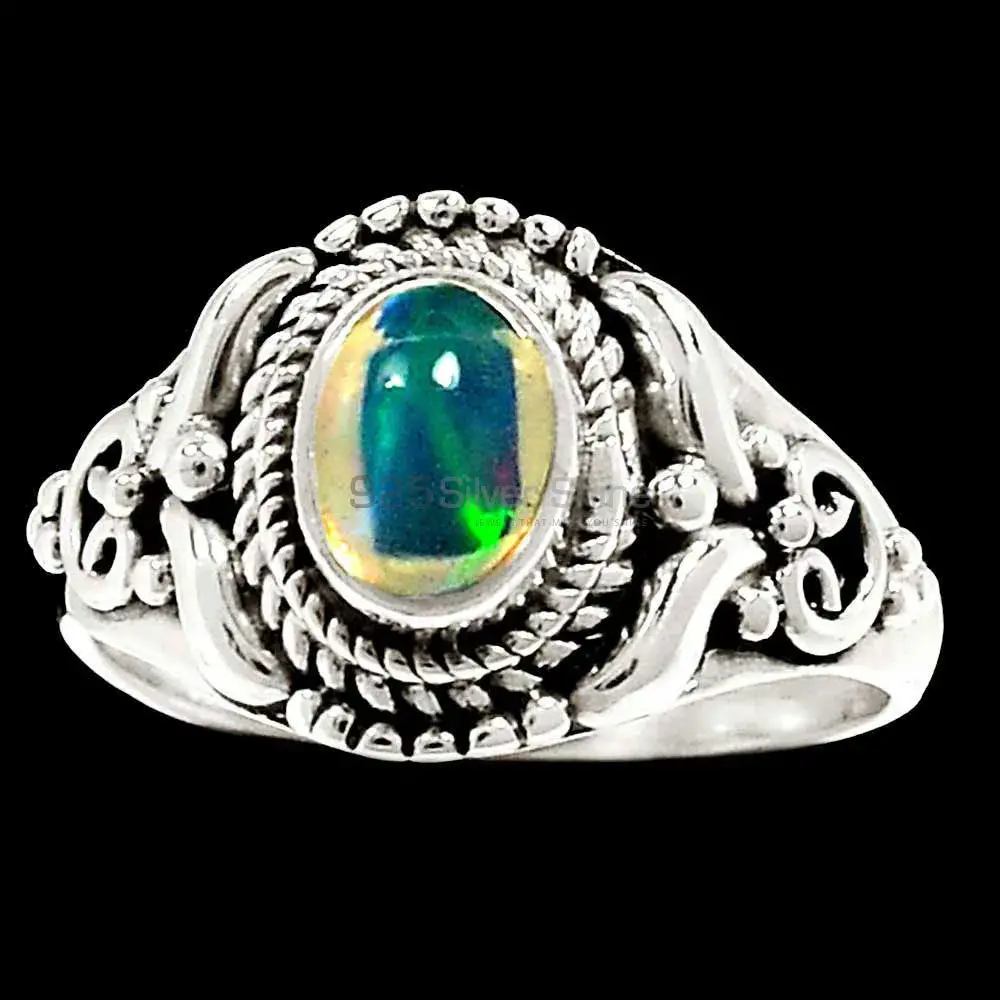 Genuine Opal Gemstone Ring In Sterling Silver Jewelry 925SR2334