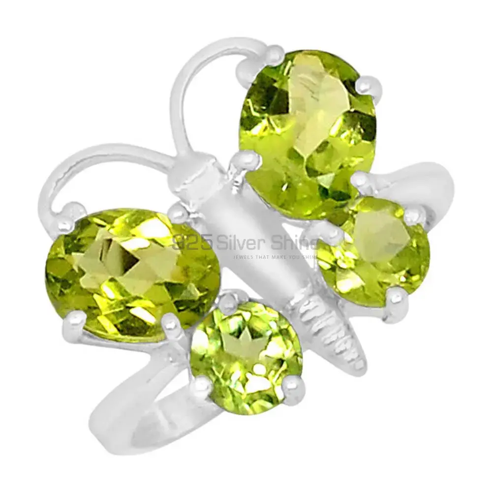 Genuine Peridot Gemstone Designer Ring In 925 Silver 925SR085-1