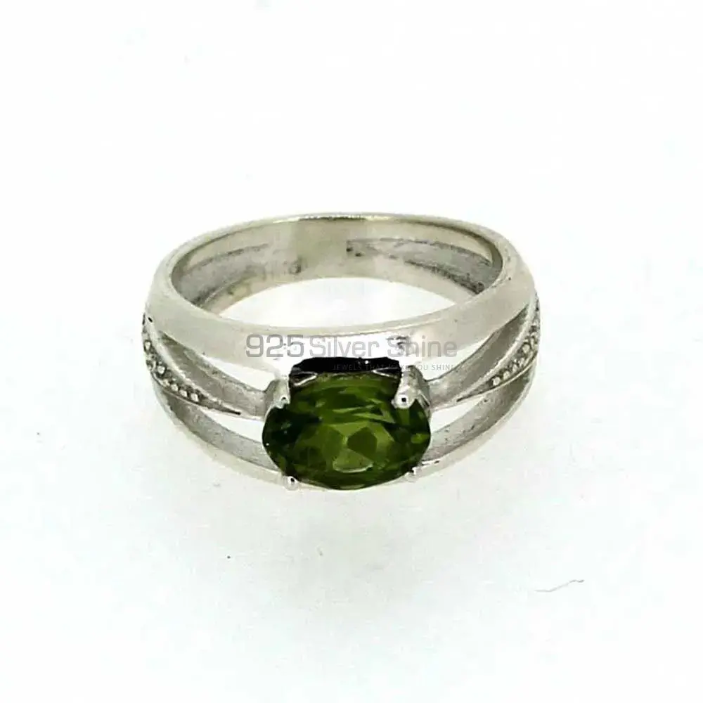 Stunning Peridot Gemstone Silver Rings 925SR027-3