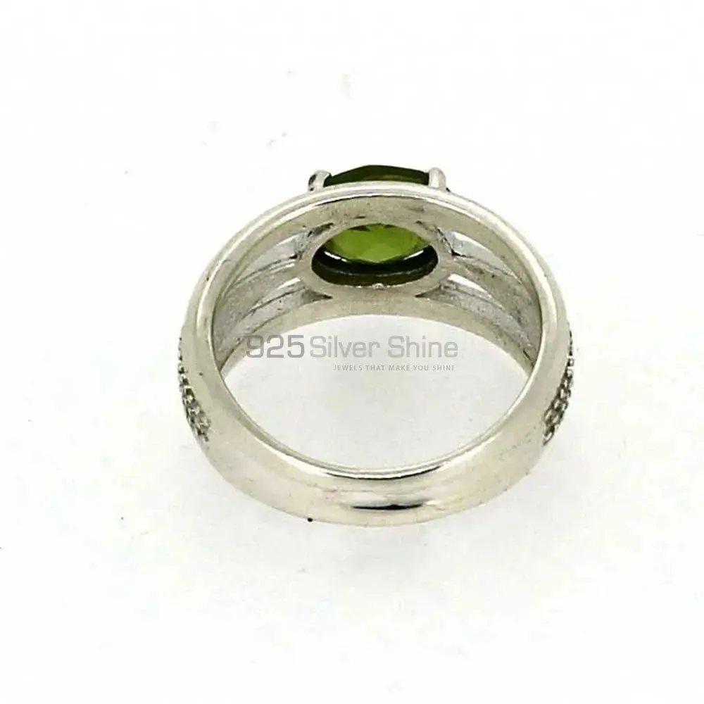 Stunning Peridot Gemstone Silver Rings 925SR027-3_3