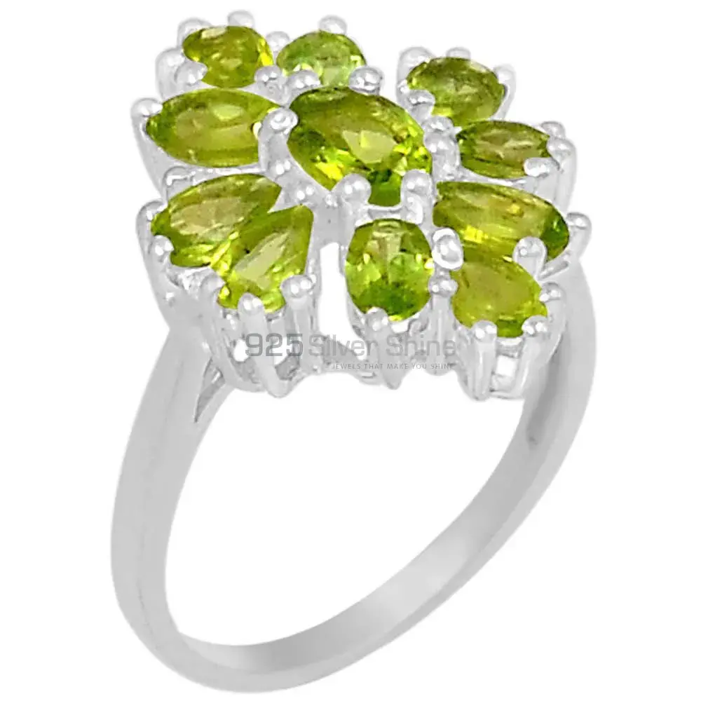 Genuine Peridot Gemstone Ring In 925 Sterling Silver 925SR074