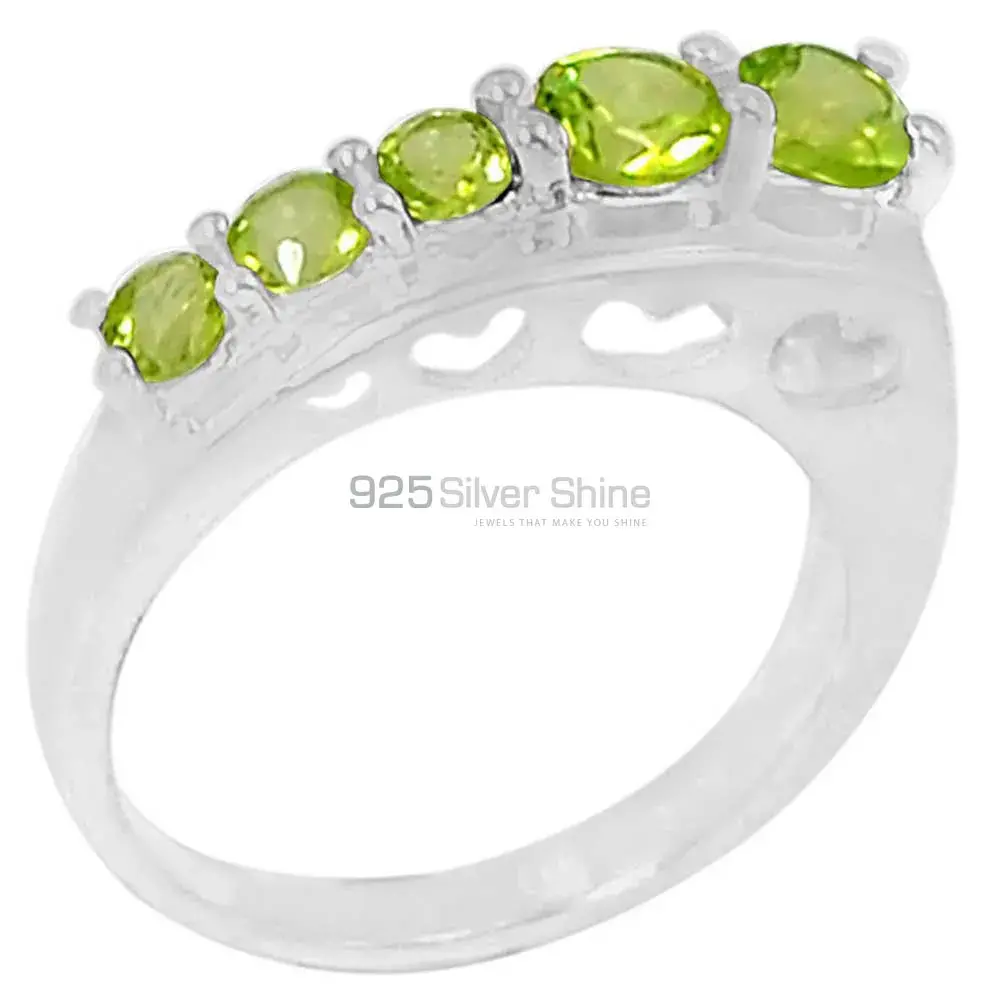 Genuine Peridot Gemstone Ring In 925 Sterling Silver 925SR093-1