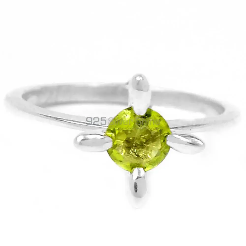 Handmade Sterling Silver Peridot Single Stone Rings 925SR095-1