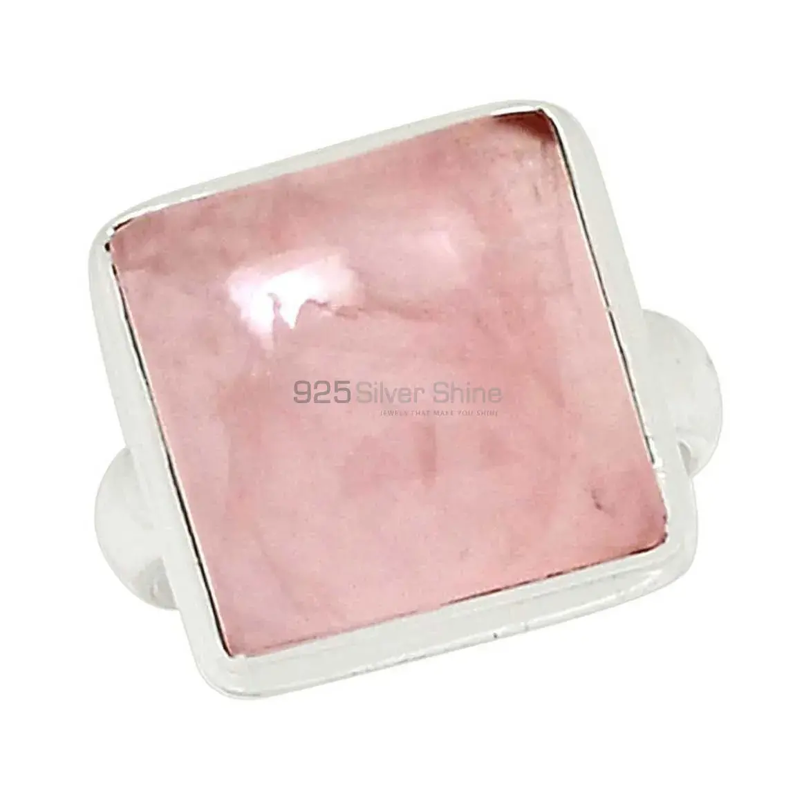 Genuine Rose Quartz Gemstone Ring In Sterling Silver 925SR2272_1