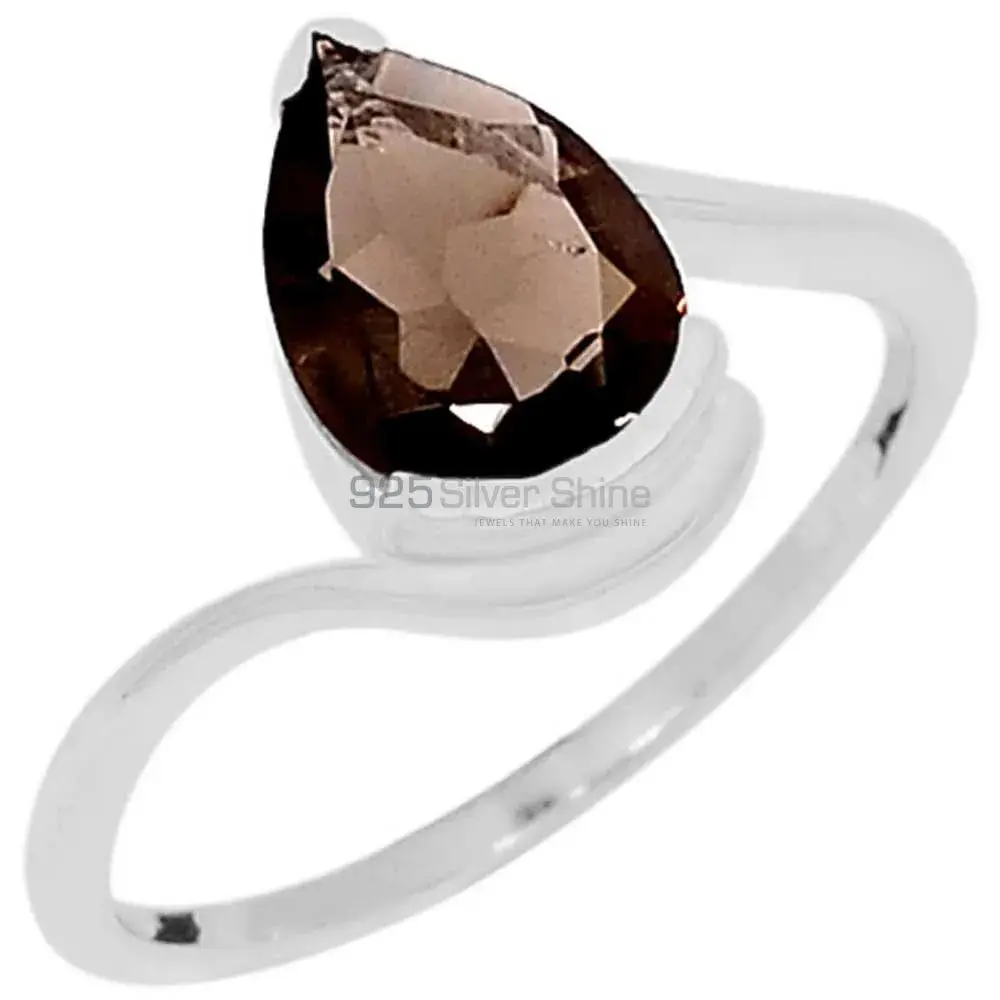 Genuine Smoky Quartz Gemstone Ring In 925 Silver 925SR092-1_0