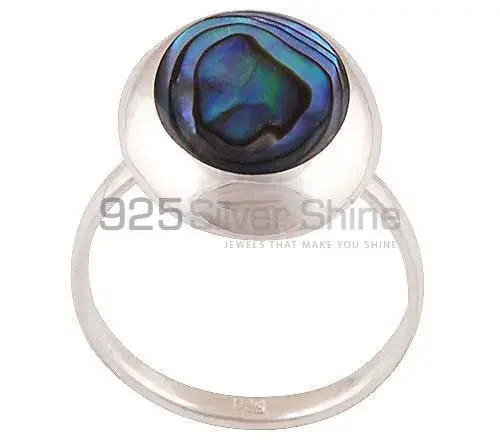 Genuine Abalone Shell Gemstone Rings In Fine 925 Sterling Silver 925SR2875_1