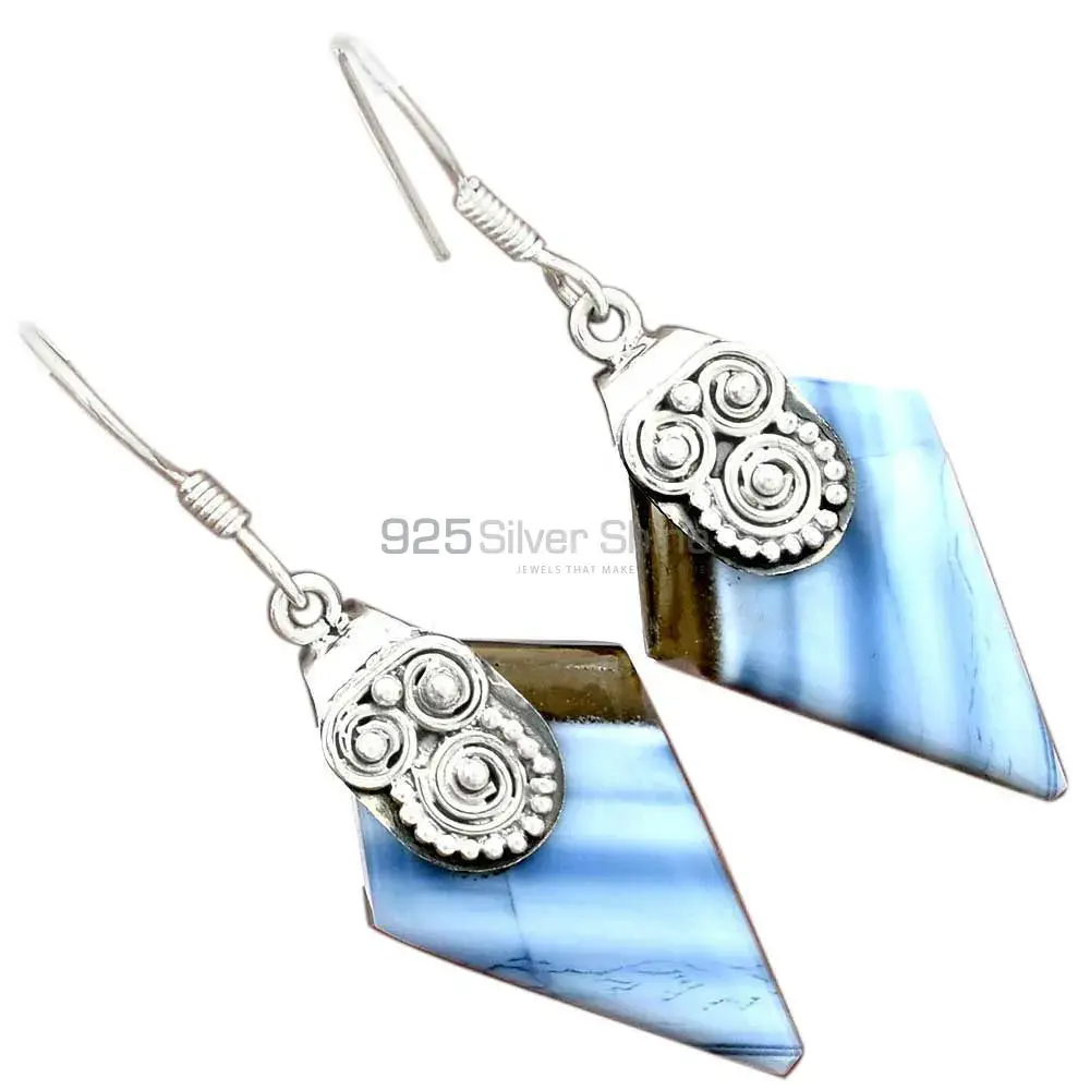 Genuine Agate Gemstone Earrings In 925 Sterling Silver Jewelry 925SE2529_1