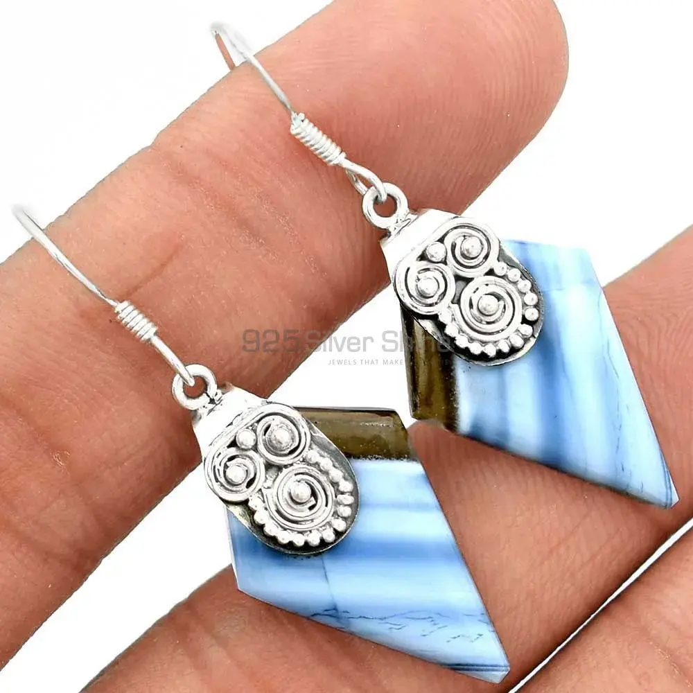 Genuine Agate Gemstone Earrings Exporters In 925 Sterling Silver Jewelry 925SE2529_1