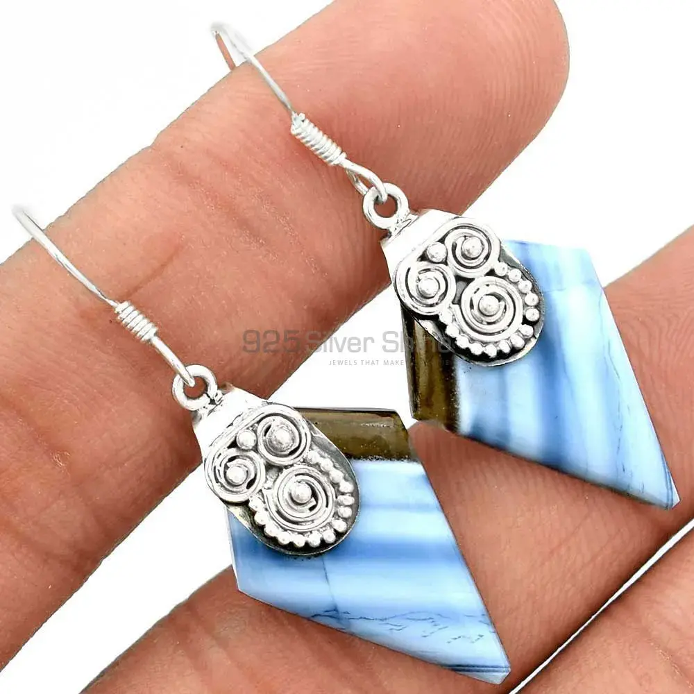 Genuine Agate Gemstone Earrings In 925 Sterling Silver Jewelry 925SE2529_2