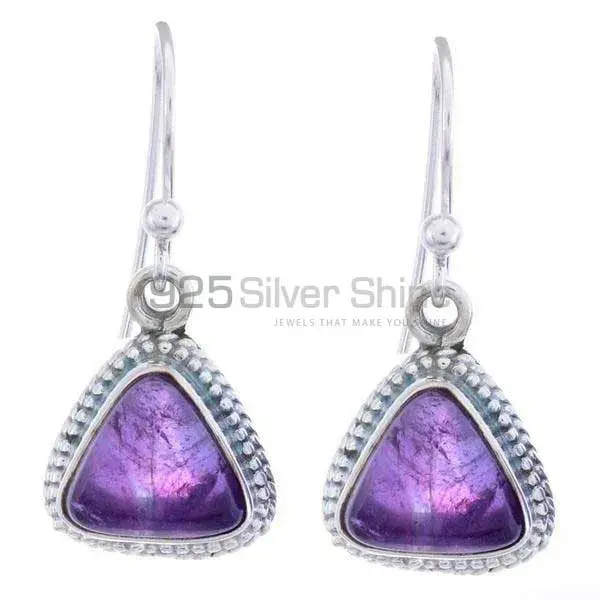 Genuine Amethyst Gemstone Earrings Wholesaler In 925 Sterling Silver Jewelry 925SE1194