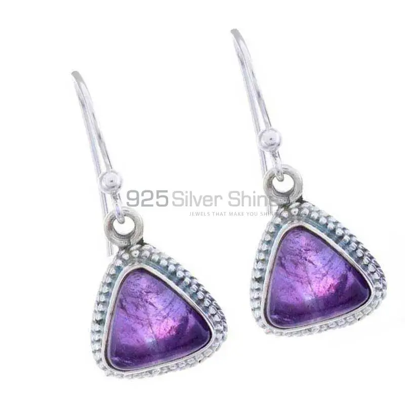 Genuine Amethyst Gemstone Earrings Wholesaler In 925 Sterling Silver Jewelry 925SE1194_0