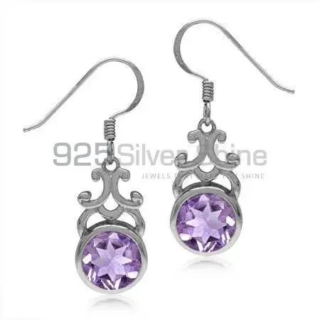 Genuine Amethyst Gemstone Earrings Wholesaler In 925 Sterling Silver Jewelry 925SE1869