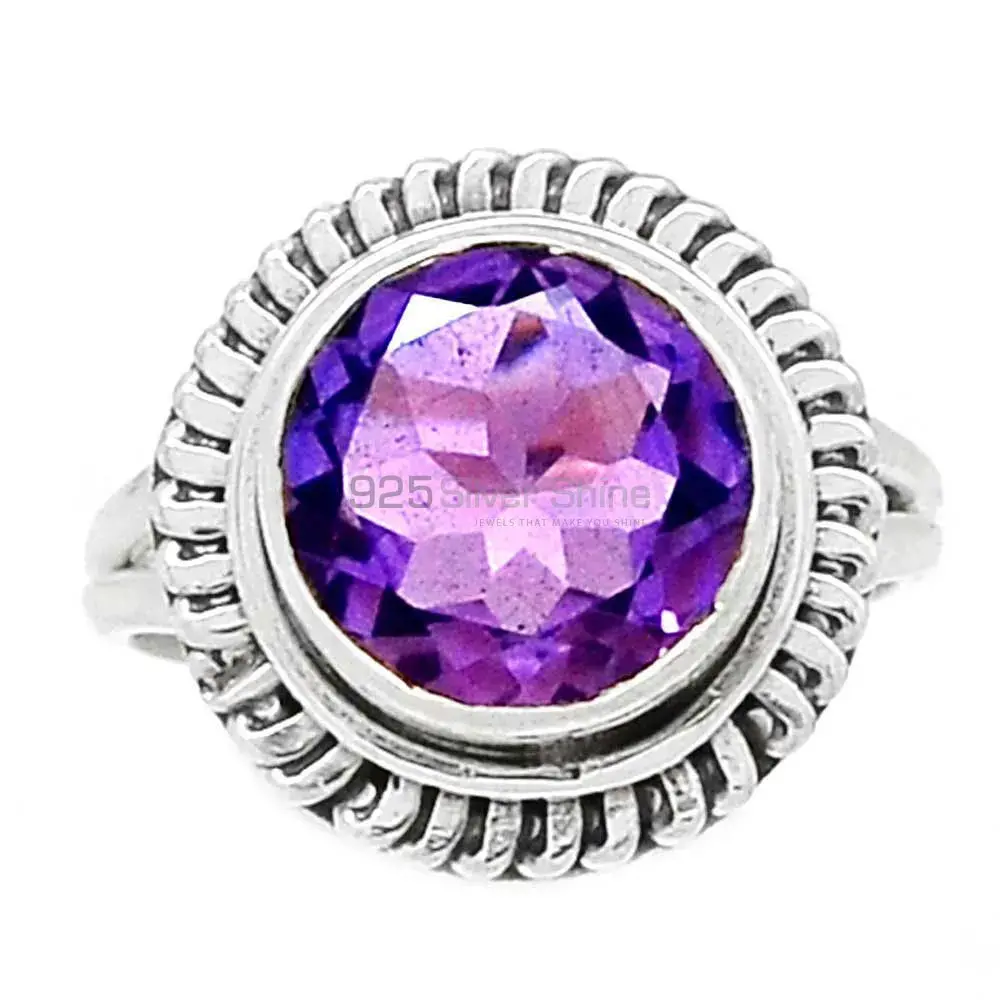 February Birthstone Amethyst Silver Rings 925SR2381_0