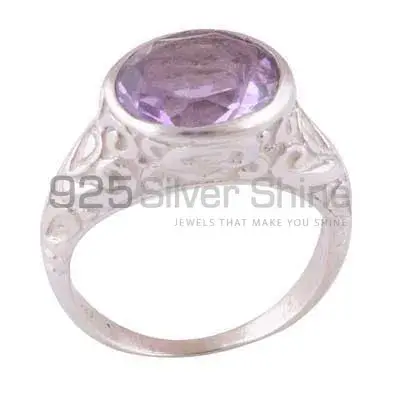 Natural Amethyst Birthstone Silver Rings 925SR3952