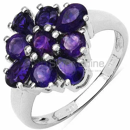 Genuine Amethyst Gemstone Rings In Solid 925 Silver 925SR3203