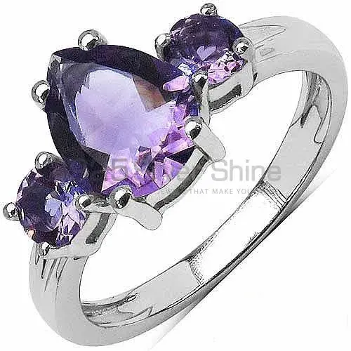 Genuine Amethyst Gemstone Rings Manufacturer In 925 Sterling Silver Jewelry 925SR3060