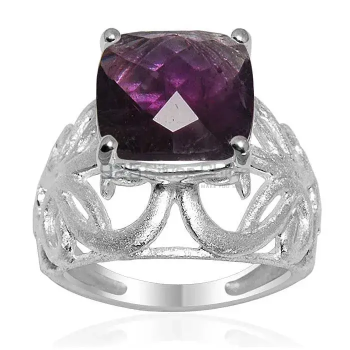 Square Amethyst Sterling Silver Rings 925SR1632