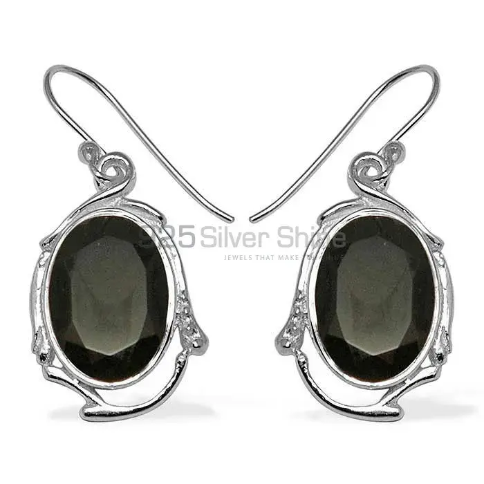 Genuine Black Onyx Gemstone Earrings In Solid 925 Silver 925SE787