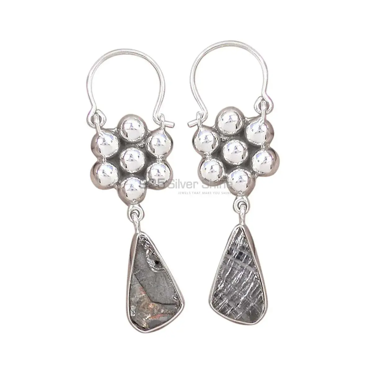 Genuine Black Tourmaline Gemstone Earrings In 925 Sterling Silver Jewelry 925SE3081_0