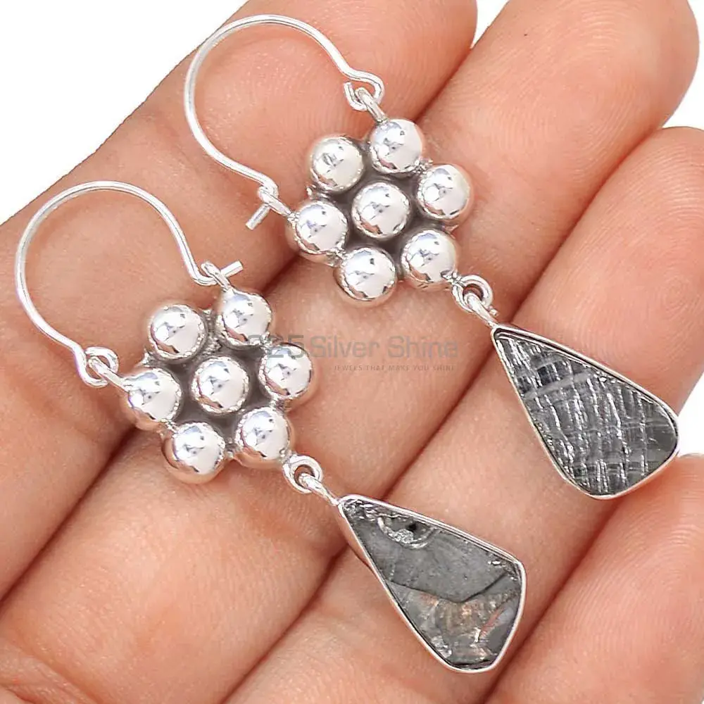 Genuine Black Tourmaline Gemstone Earrings In 925 Sterling Silver Jewelry 925SE3081_1