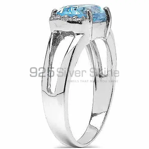 Genuine Blue Topaz Gemstone Rings Exporters In 925 Sterling Silver Jewelry 925SR3057_0