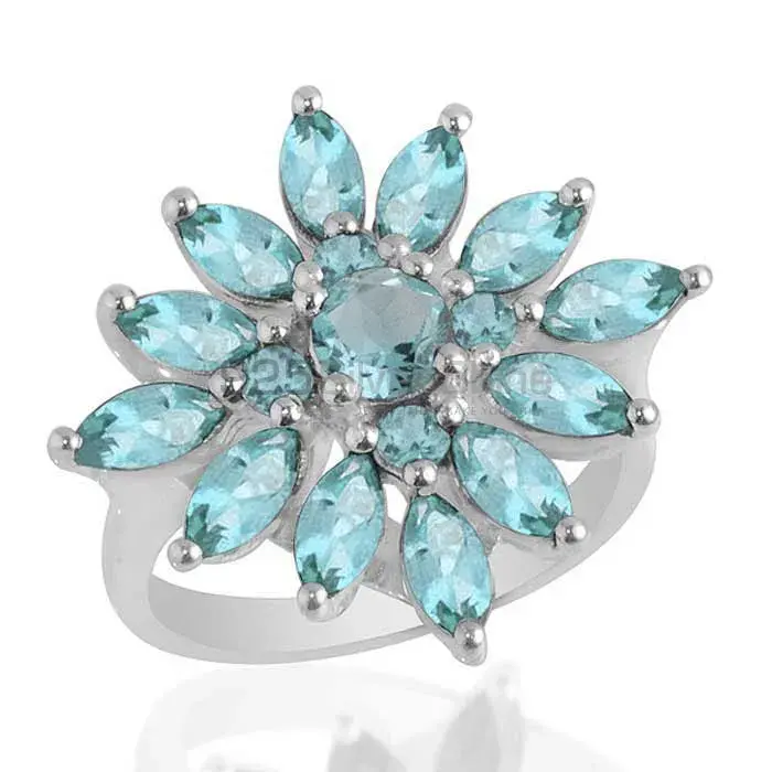 Genuine Blue Topaz Gemstone Rings In 925 Sterling Silver 925SR2070