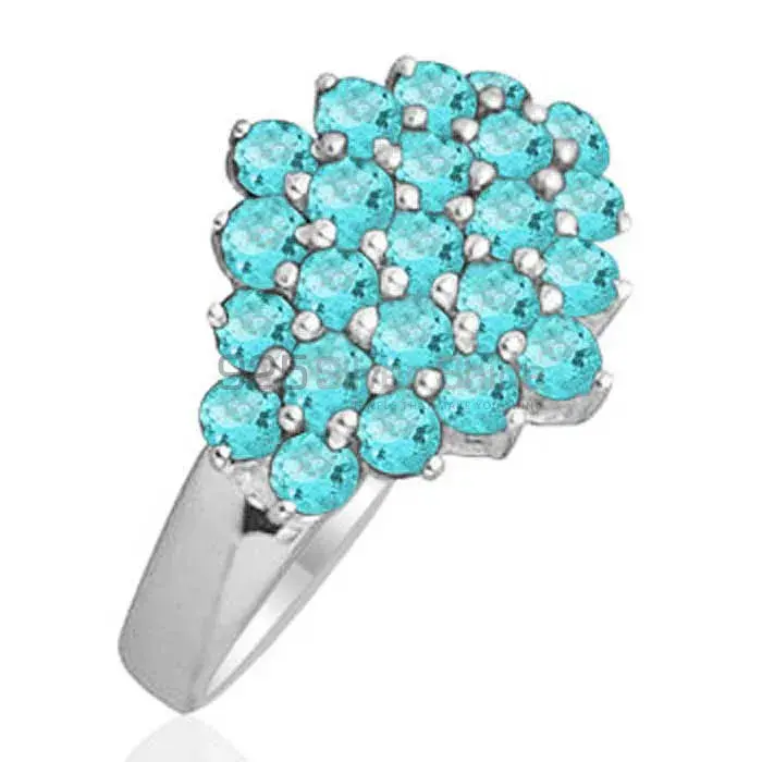 Genuine Blue Topaz Gemstone Rings In Solid 925 Silver 925SR1836