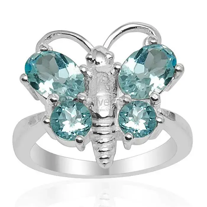 Genuine Blue Topaz Gemstone Rings Manufacturer In 925 Sterling Silver Jewelry 925SR1562