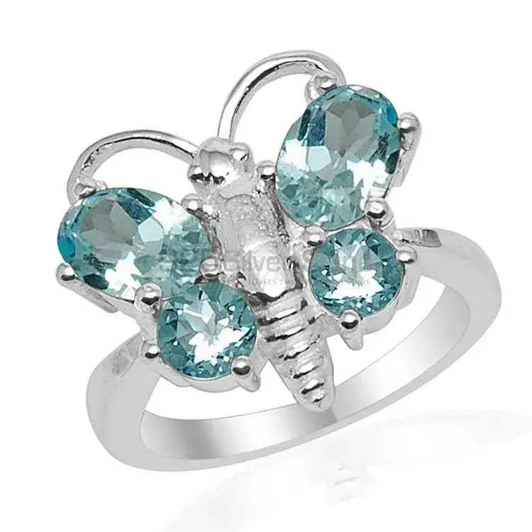 Genuine Blue Topaz Gemstone Rings In 925 Sterling Silver Jewelry 925SR1562_1