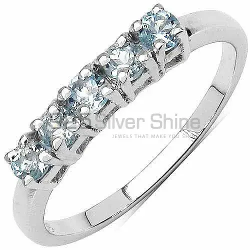 Genuine Blue Topaz Gemstone Rings In 925 Sterling Silver Jewelry 925SR3139