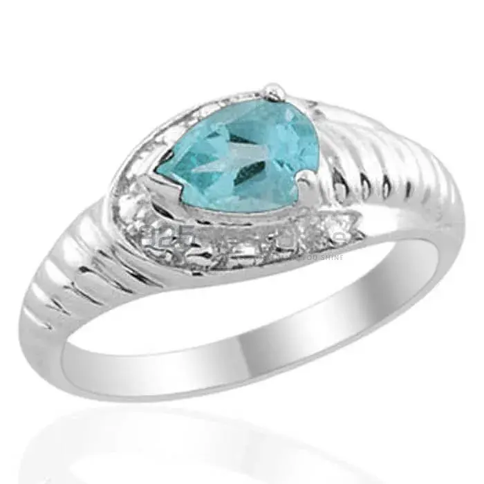 Genuine Blue Topaz Gemstone Rings Suppliers In 925 Sterling Silver Jewelry 925SR2018