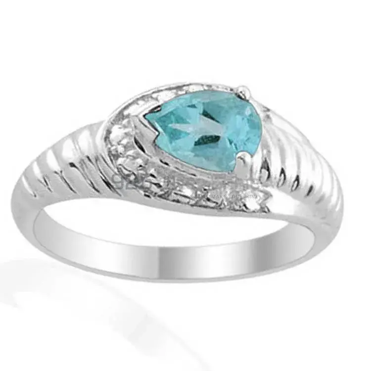 Genuine Blue Topaz Gemstone Rings Suppliers In 925 Sterling Silver Jewelry 925SR2018_0