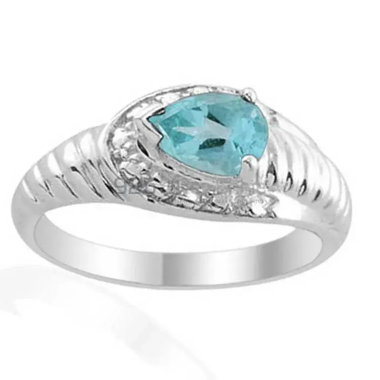 Genuine Blue Topaz Gemstone Rings In 925 Sterling Silver Jewelry 925SR2018_1