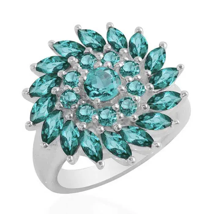 Genuine Blue Topaz Gemstone Rings Wholesaler In 925 Sterling Silver Jewelry 925SR1711