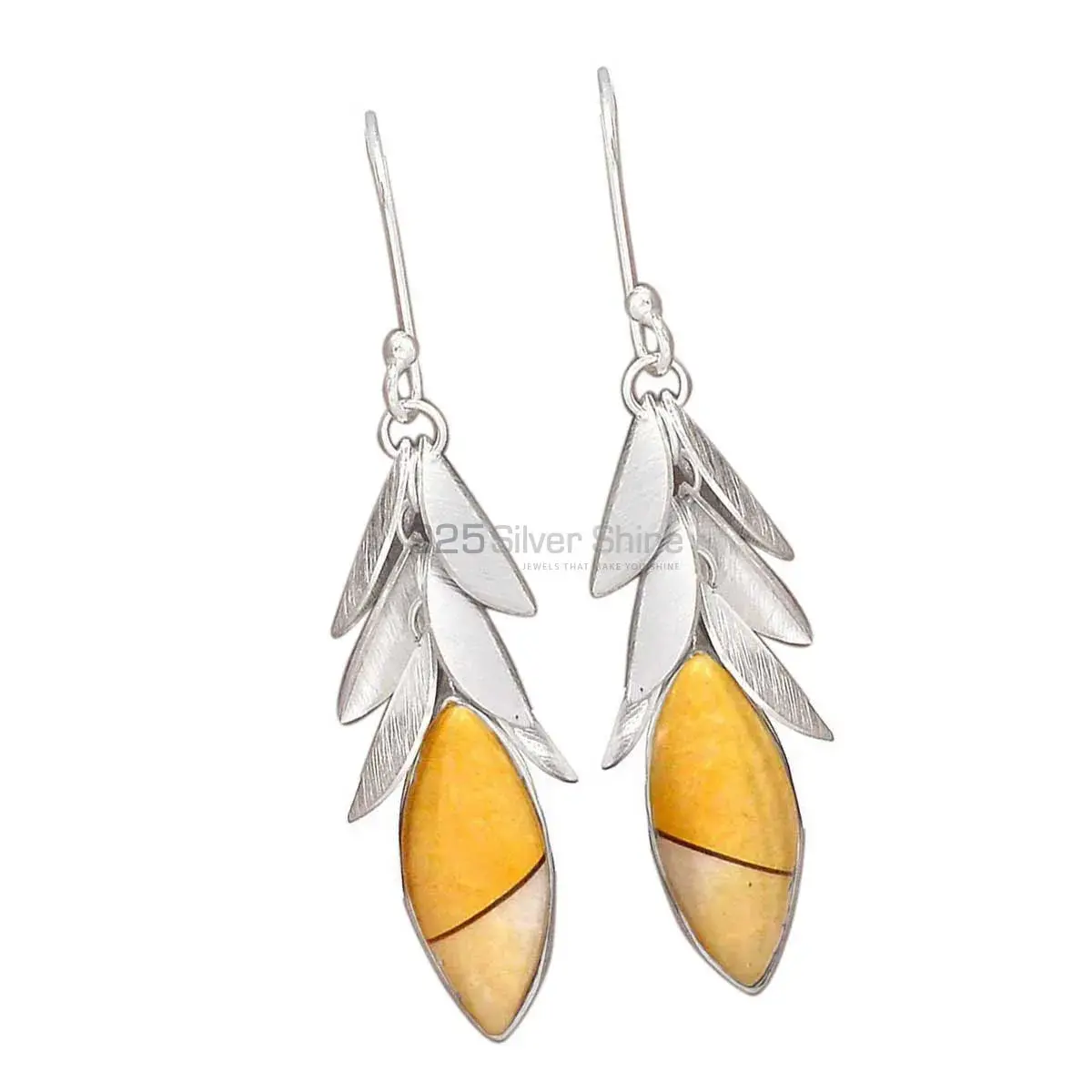 Genuine Bracketed Mookaite Gemstone Earrings In 925 Sterling Silver Jewelry 925SE3002_0