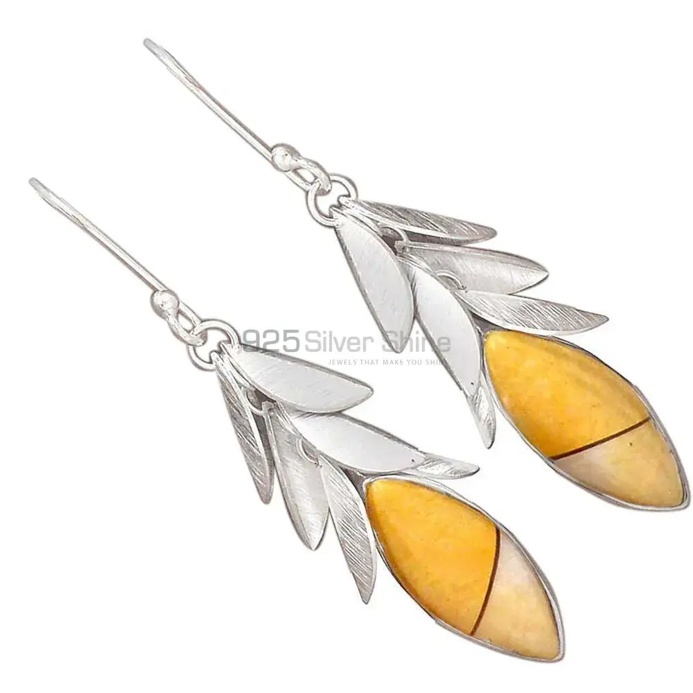 Genuine Bracketed Mookaite Gemstone Earrings In 925 Sterling Silver Jewelry 925SE3002_1