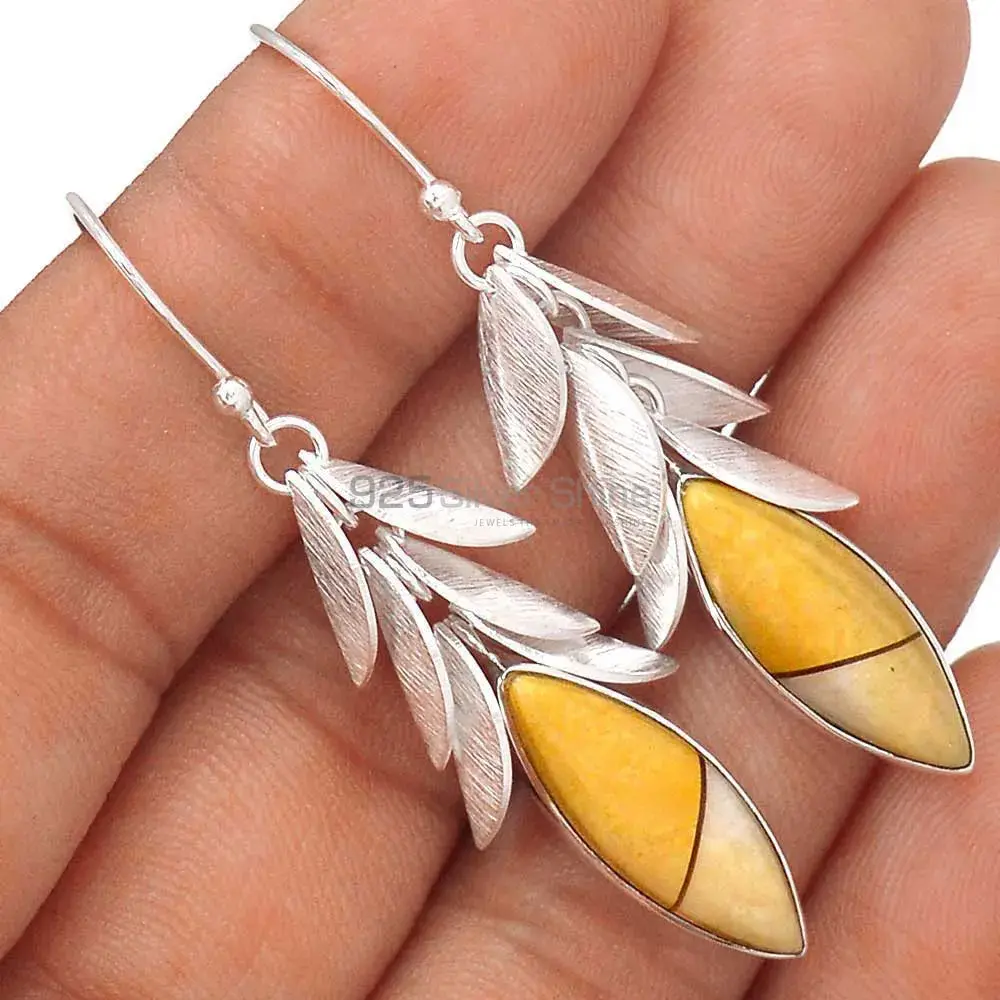 Genuine Bracketed Mookaite Gemstone Earrings In 925 Sterling Silver Jewelry 925SE3002_2