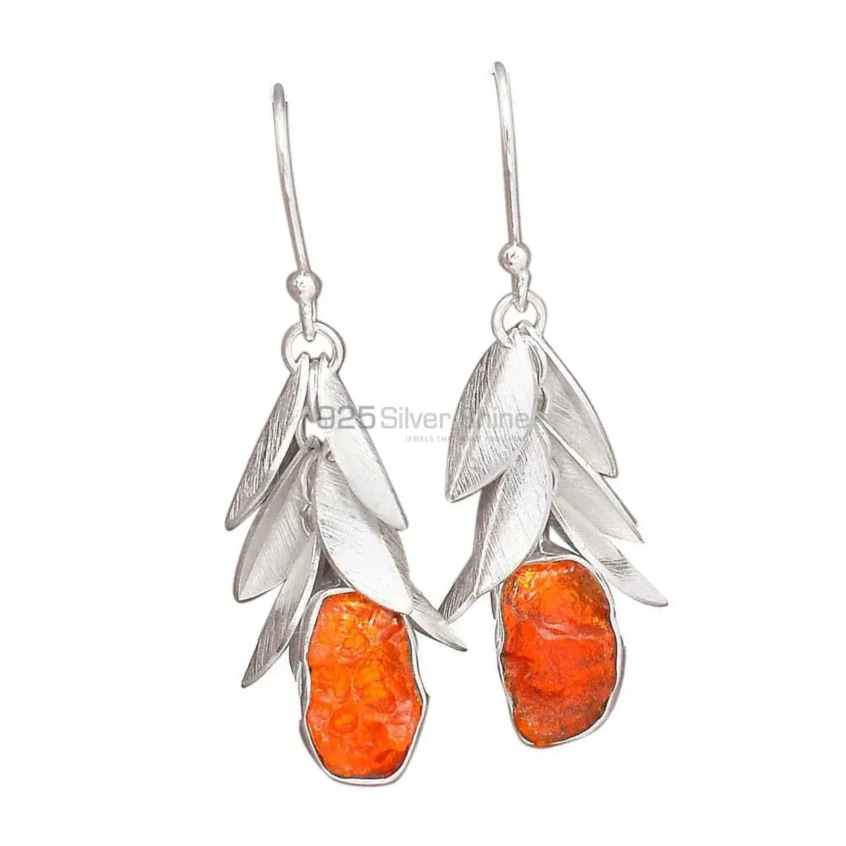 Genuine Carnelian Gemstone Earrings In 925 Sterling Silver Jewelry 925SE2999_0