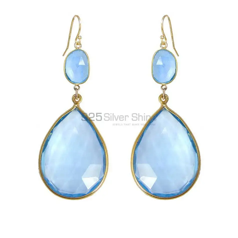 Genuine Chalcedony Gemstone Earrings In 925 Sterling Silver Jewelry 925SE1872_0