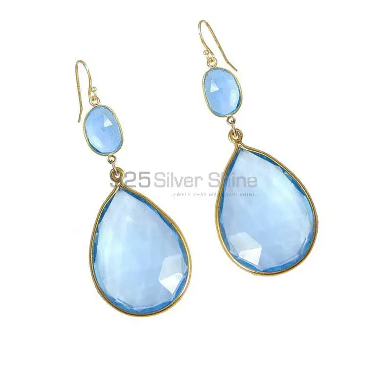 Genuine Chalcedony Gemstone Earrings In 925 Sterling Silver Jewelry 925SE1872_1
