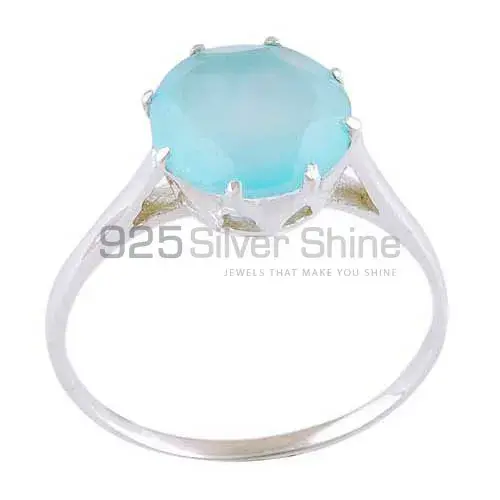 Genuine Chalcedony Gemstone Rings In 925 Sterling Silver Jewelry 925SR3894