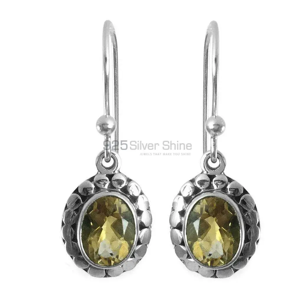 Genuine Citrine Gemstone Earrings Wholesaler In 925 Sterling Silver Jewelry 925SE1352