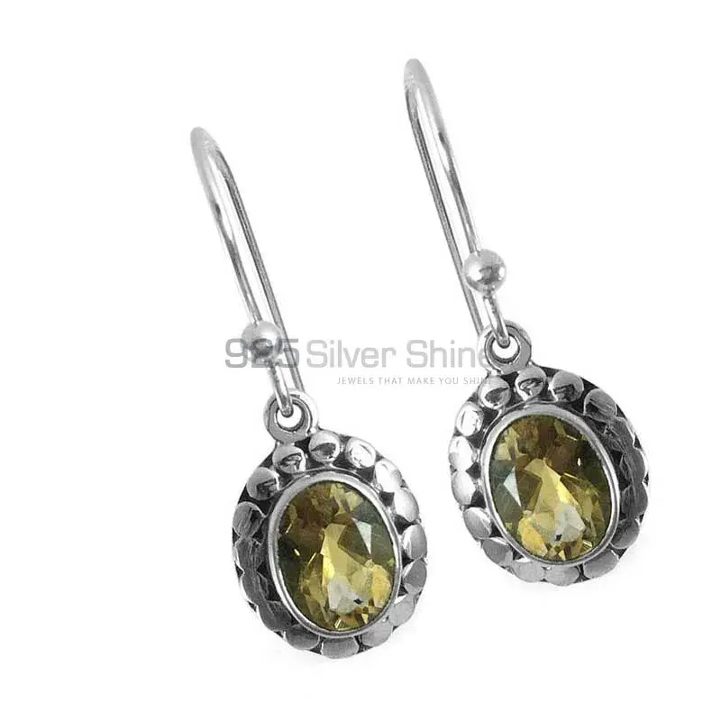 Genuine Citrine Gemstone Earrings In 925 Sterling Silver Jewelry 925SE1352_0